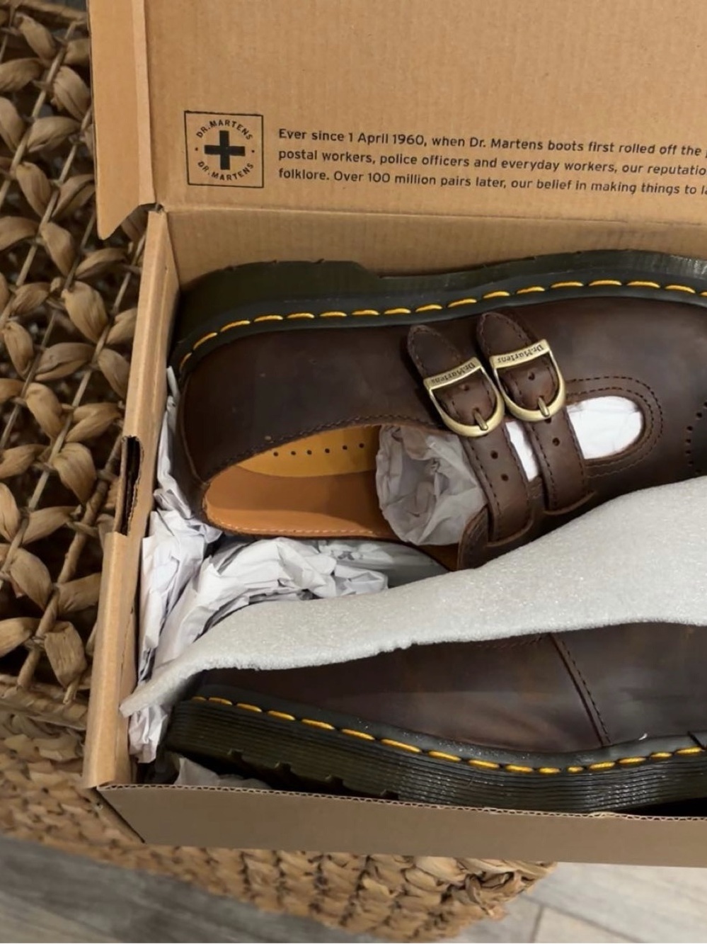 New Dr. Martens Brown Mary Jane Shoes - Picture 2 of 7